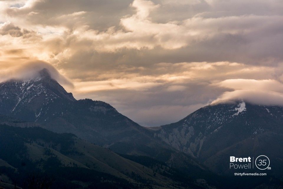 Clouds roll over Ross Peak in the Bridger Mountains.